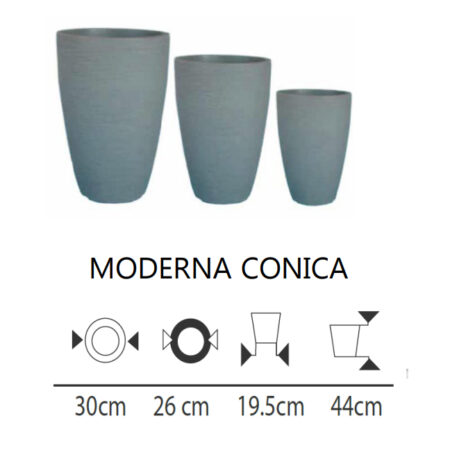 Maceta Cónica Moderna Cemento