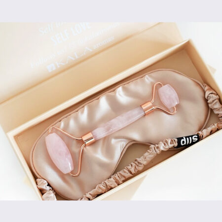 Antifaz Caja slip Champagne con roller