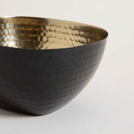 Bowl Acero Inox. Black & Golden Cuadrado 19 x 9 cms