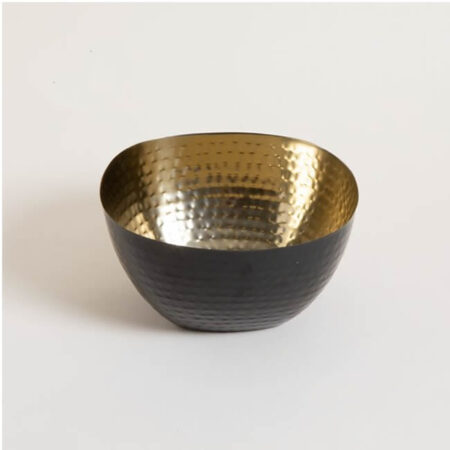 Bowl Acero Inox. Black & Golden Cuadrado 19 x 9 cms